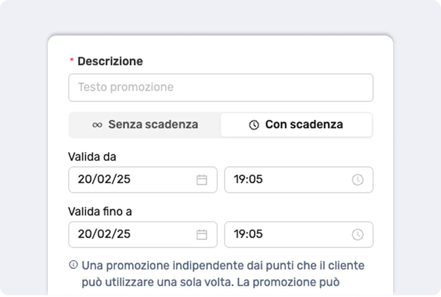 Imposta la durata e crea promozioni strategiche
